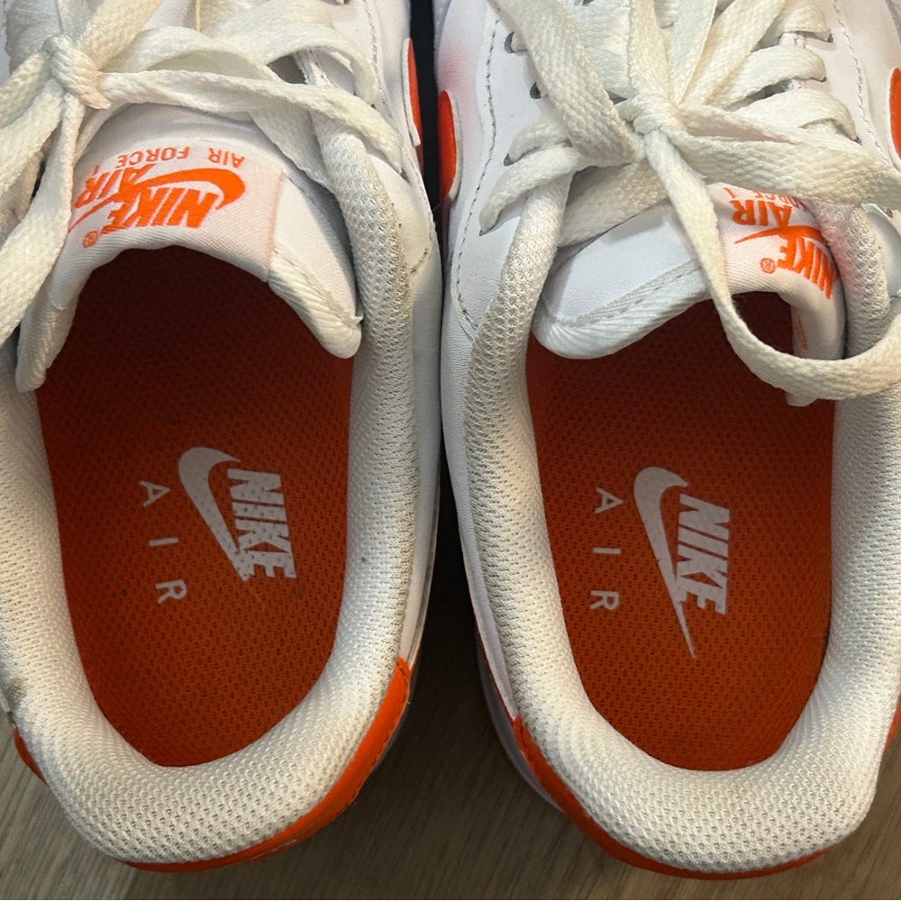 Nike Air Force 1 ‘07 White Safety Orange - Size US 9 Men / US 10.5 Women - Picture 7 of 8